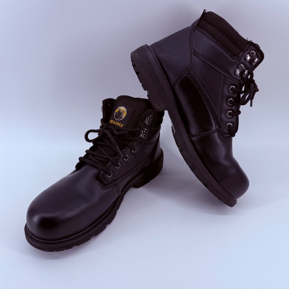 Brahma Mens Steel Toe Work Boots Black ASTM F2413-18 Size 11W